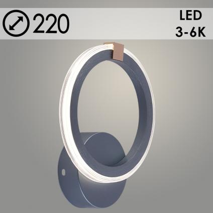 Бра DK6319A/1 SL+FGD серебро/золото 16W LED 3000K-6000K d220, HN24